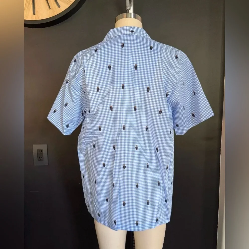 Polo Ralph Lauren Sailor Bear Pajama Sleepwear Button‎ Down Shirt Med & Lg